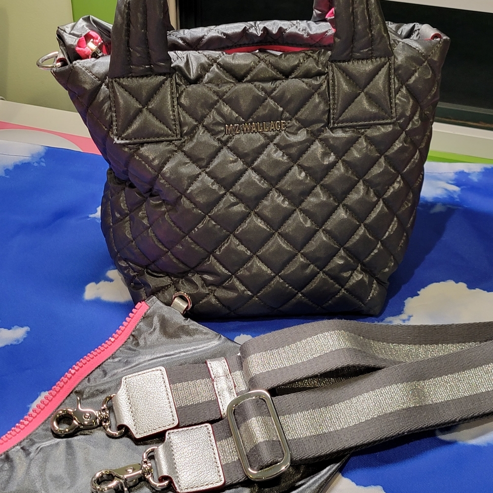 Relisted - MZ Wallace Slate Metallic Mini Metro Tote Deluxe